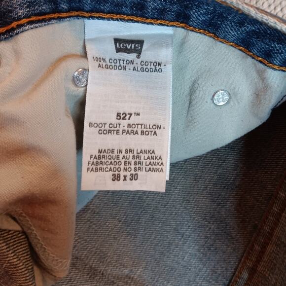 Levis 527 Bootcut Jeans Mens 39X31 Blue Fade Cowboy Style - Picture 8 of 16